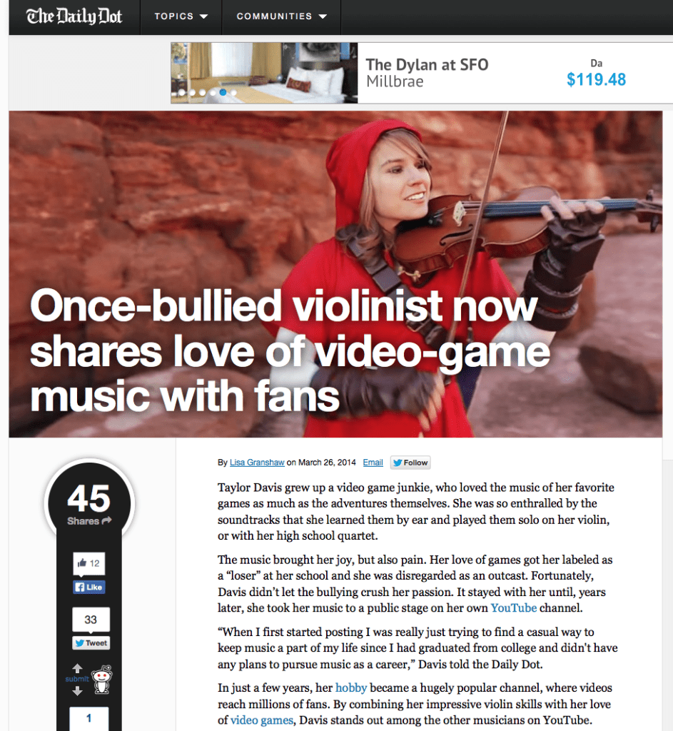Interview with The Daily Dot | Taylor Davis