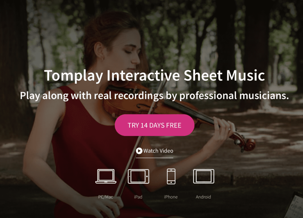 Tomplay Interactive Sheet Music Gifts For Violinists 